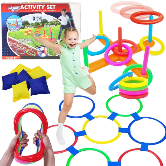 WOOPIE Lauko žaidimų rinkinys 3in1: Serso, Klasės ir Cornhole (metimas maišeliais) – pagrindinis vaizdas