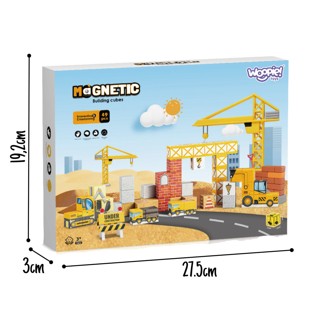 Woopie magnetiniai kubeliai Statybų aikštelė 49 el. 3D
