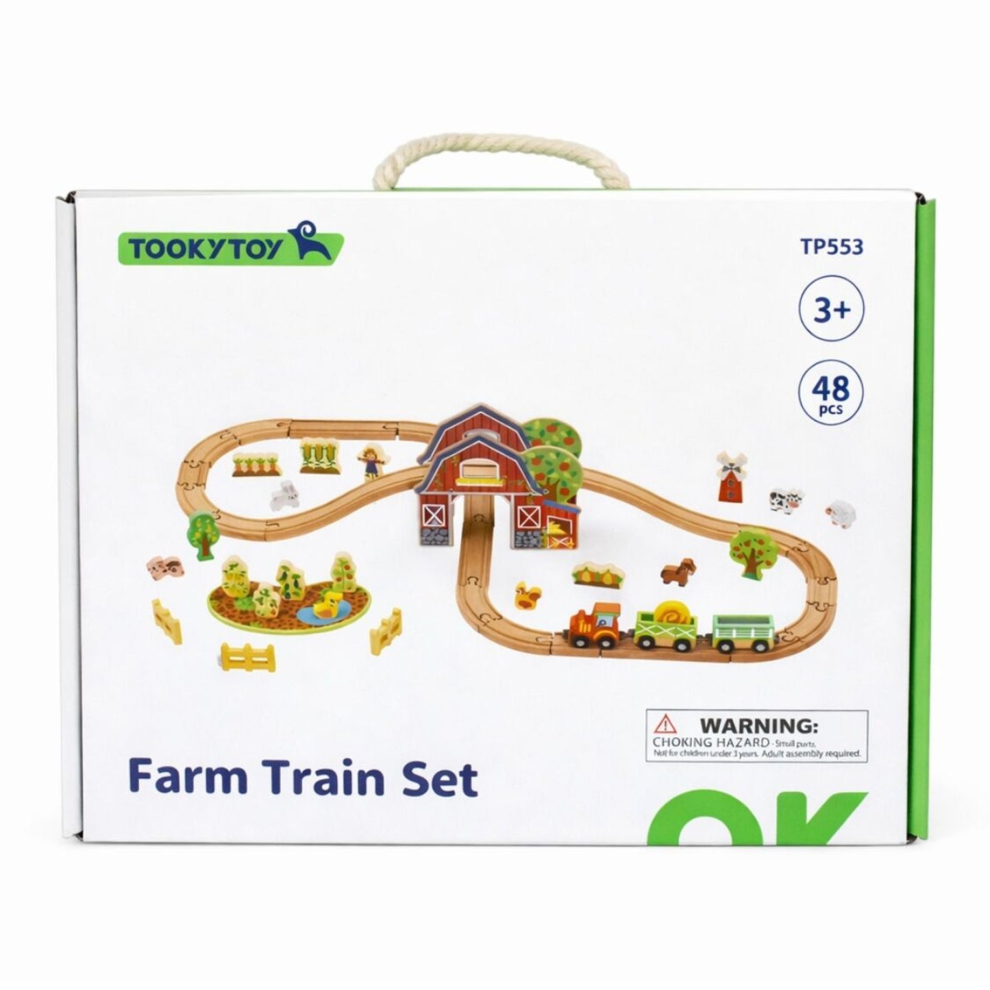 TOOKY TOY Medinis Ūkio Traukinio Rinkinys 48 detalės
