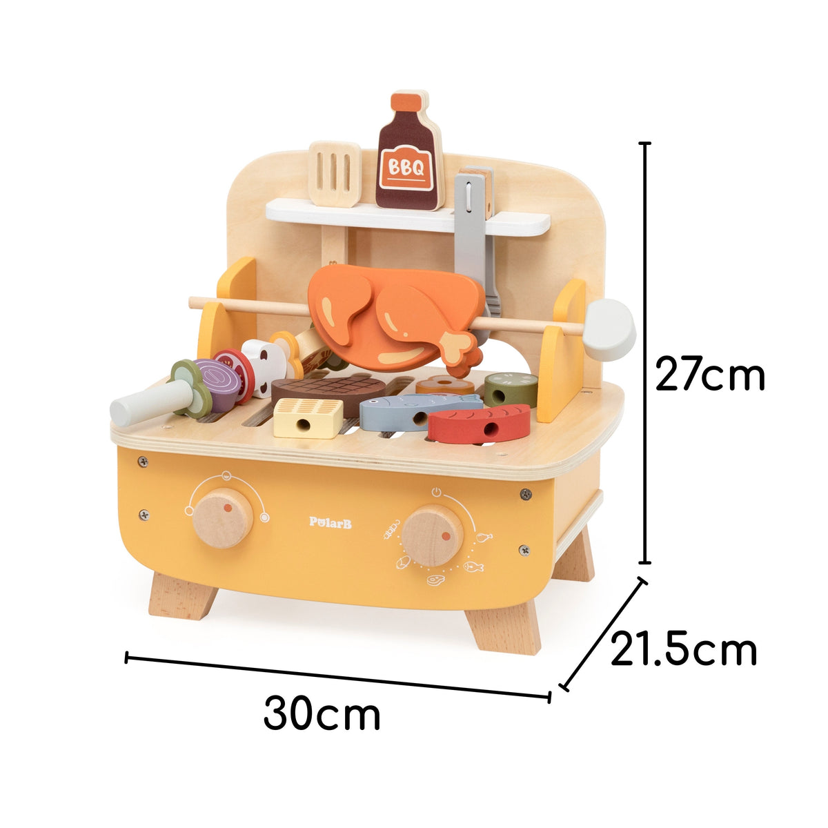 VIGA Wooden BBQ Grill Set – Medinė grilio žaidimų rinkinys 22 dalys