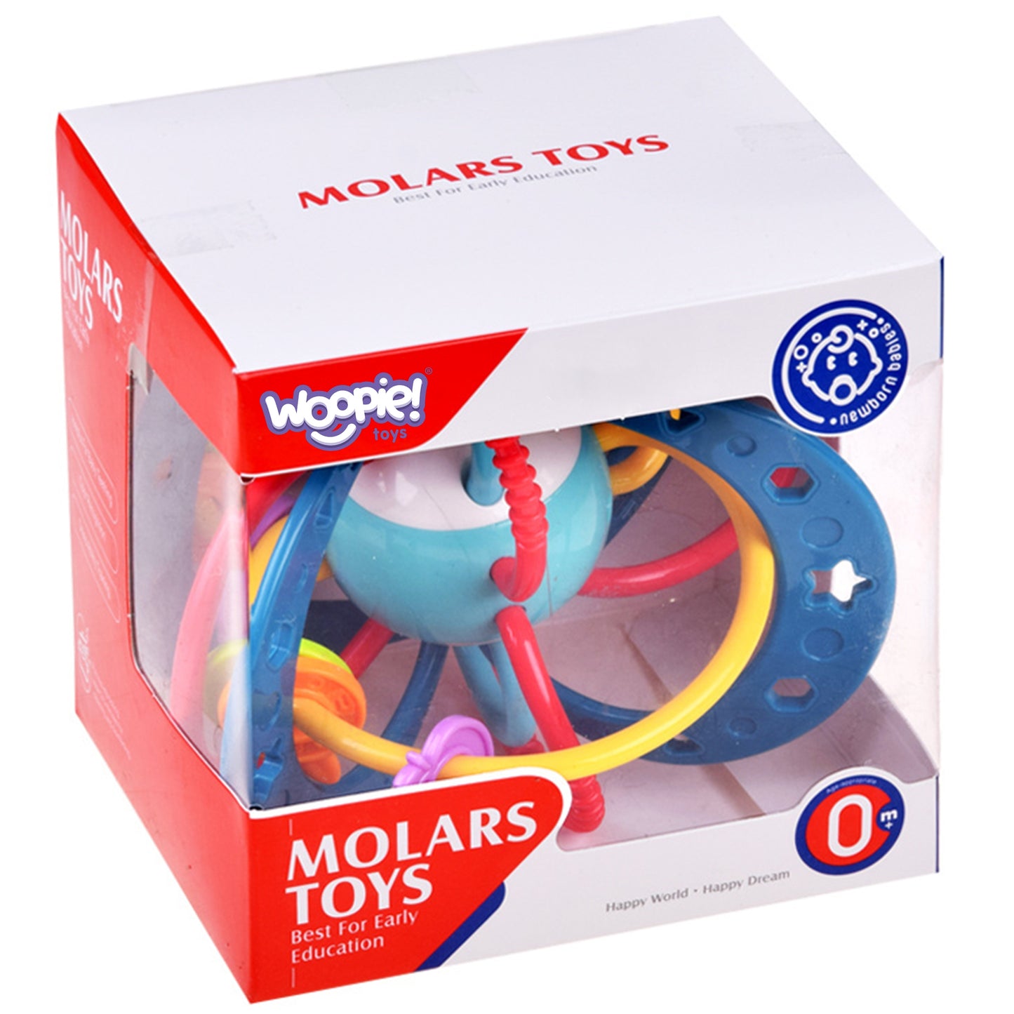 WOOPIE BABY Montessori 2in1 sensorinis žaislas: kramtukas ir barškutis – vaizdas 4