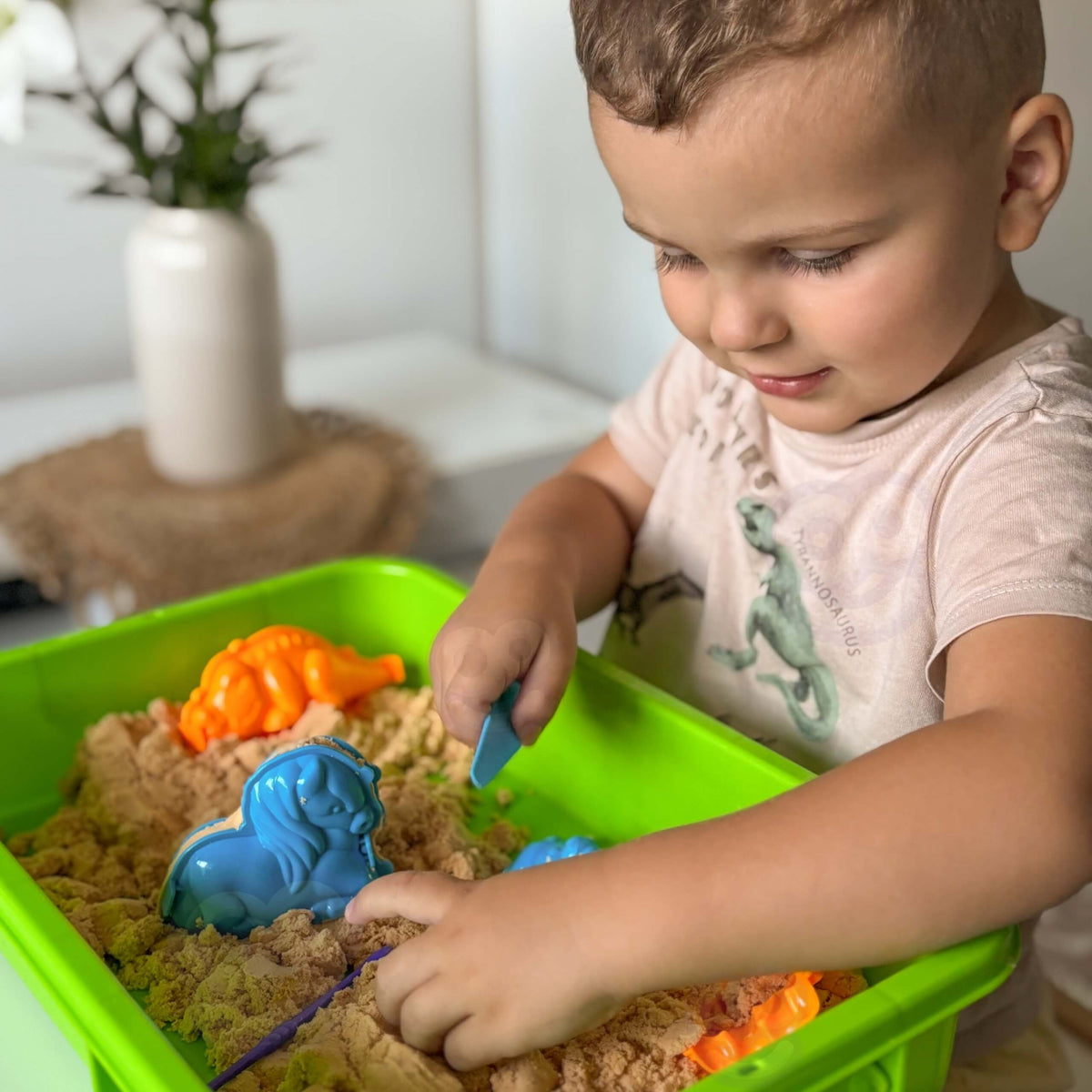 WOOPIE Kinetic Sand 1,5 kg ZOO Safari Rinkinys su Formelėmis