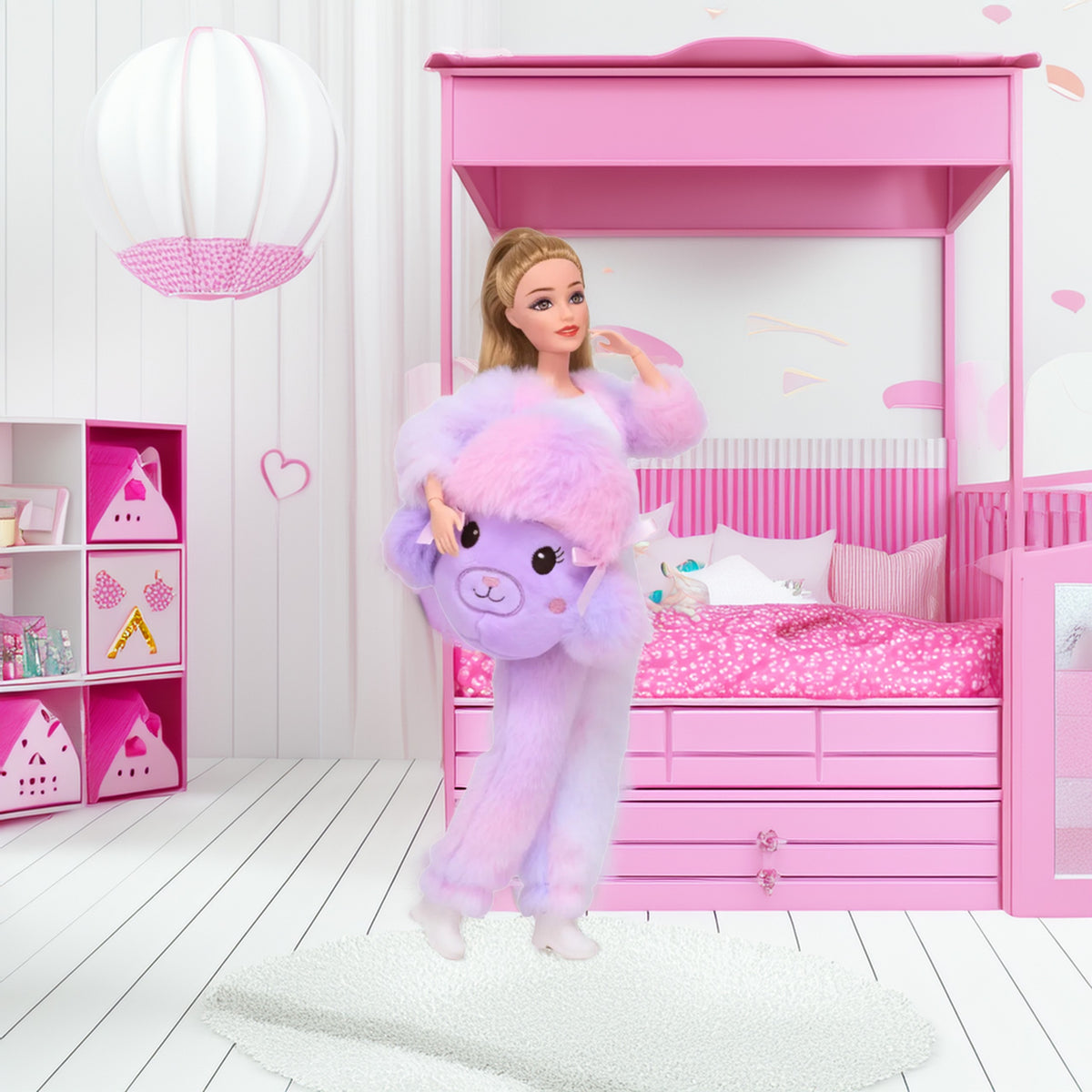 WOOPIE ROYAL Lėlė Emi violetiniame aviuko kostiumėlyje 29 cm