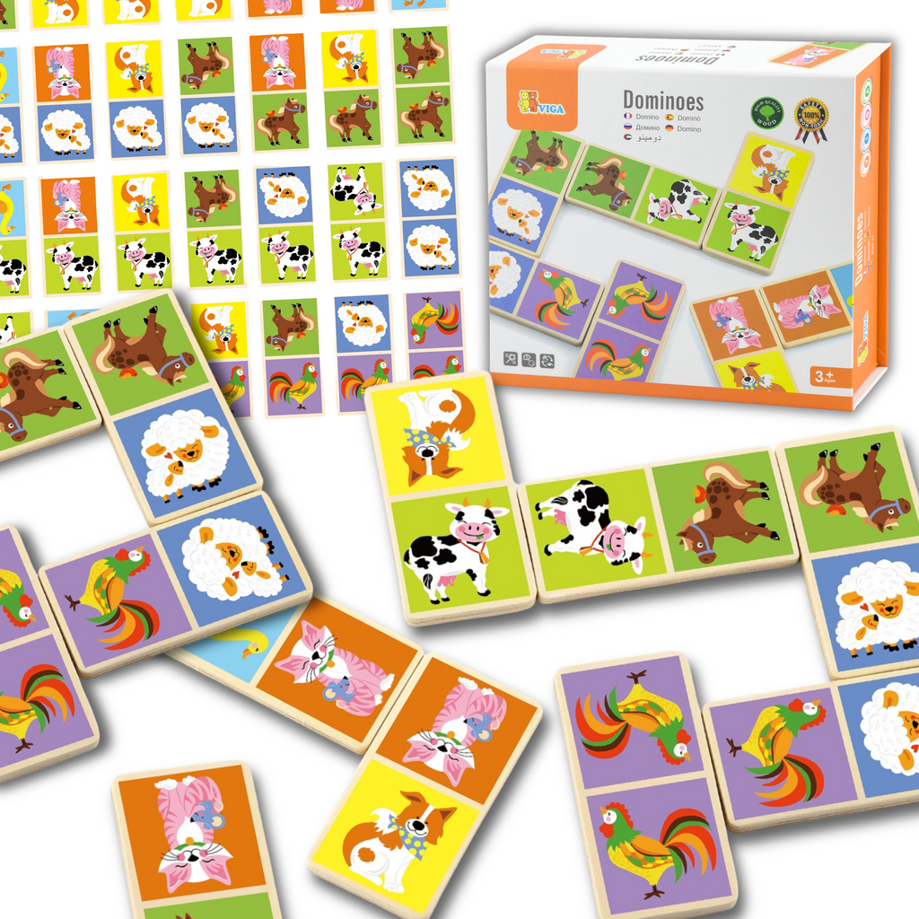 VIGA Medinis Domino Ferma 28 Detalės Montessori