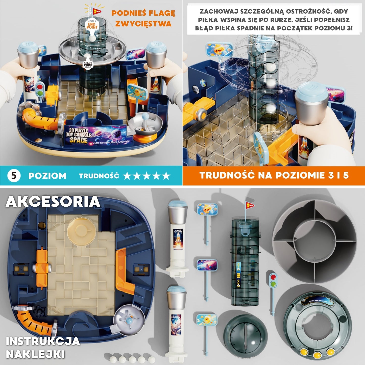 WOOPIE Space Maze 3D Interaktyvi Kosmoso Labirinto Konsolė