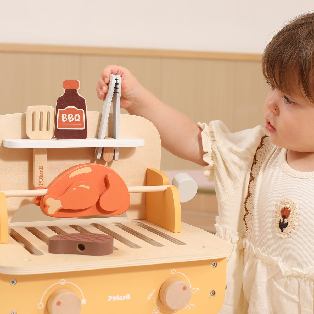 VIGA Wooden BBQ Grill Set – Medinė grilio žaidimų rinkinys 22 dalys