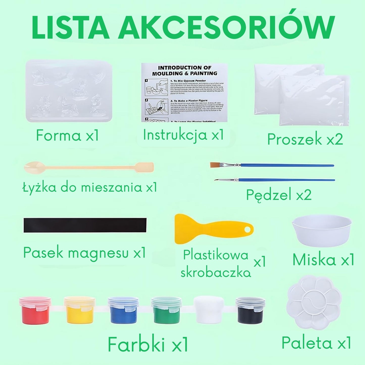 WOOPIE Kūrybinis Rinkinys Gipso Figūrėlių Liejimas ir Dažymas – Gyvūnai