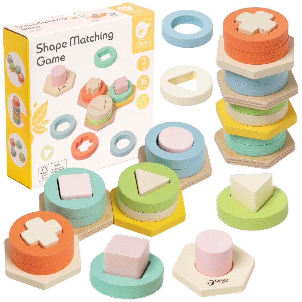 CLASSIC WORLD Montessori Formų ir Spalvų Rūšiuoklis Bokštas