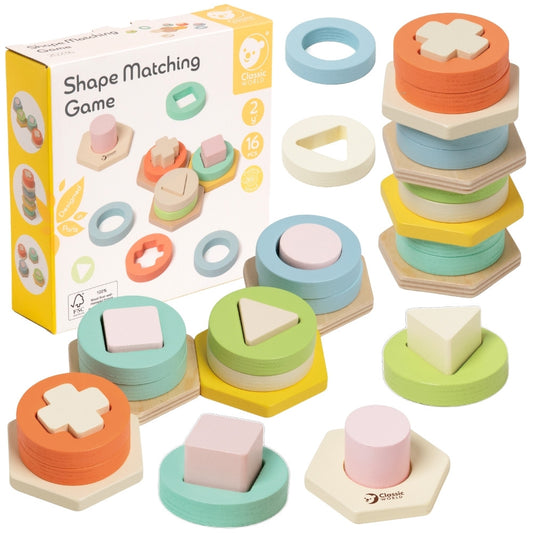 CLASSIC WORLD Montessori Formų ir Spalvų Rūšiuoklis Bokštas