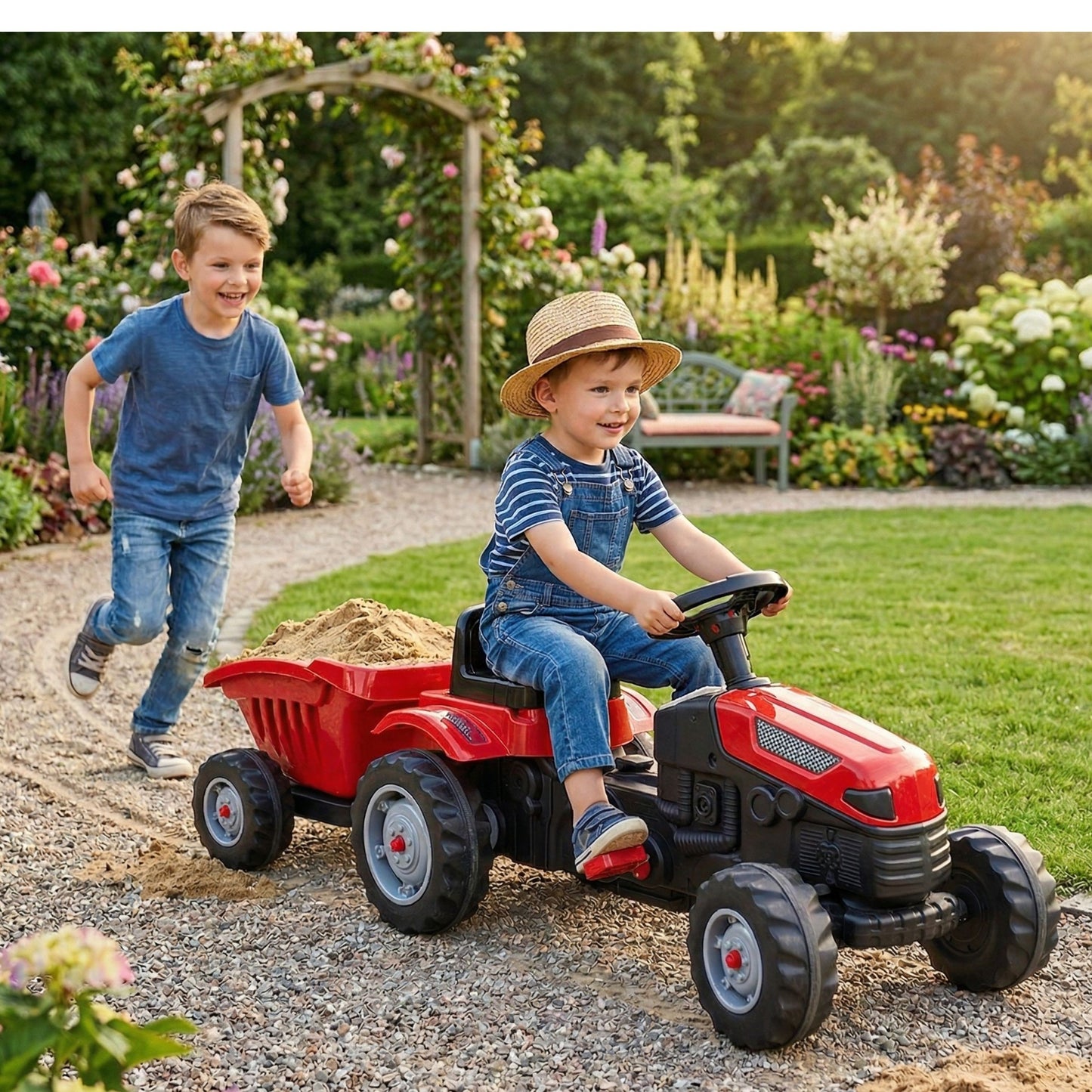 WOOPIE Farmer GoTrac MAXI Minimas traktorius su priekaba