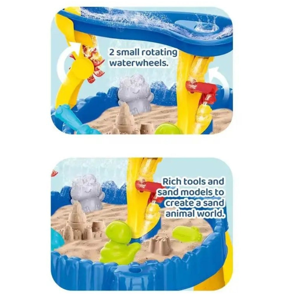 WOOPIE XL vandens ir smėlio stalas su kėdute 2in1, Delfinas, 12 dalių – vaizdas 3