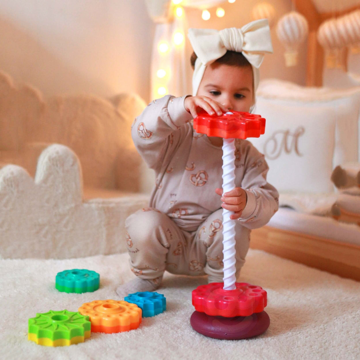 WOOPIE BABY Lavinamoji Piramidė Sukamasis Bokštas