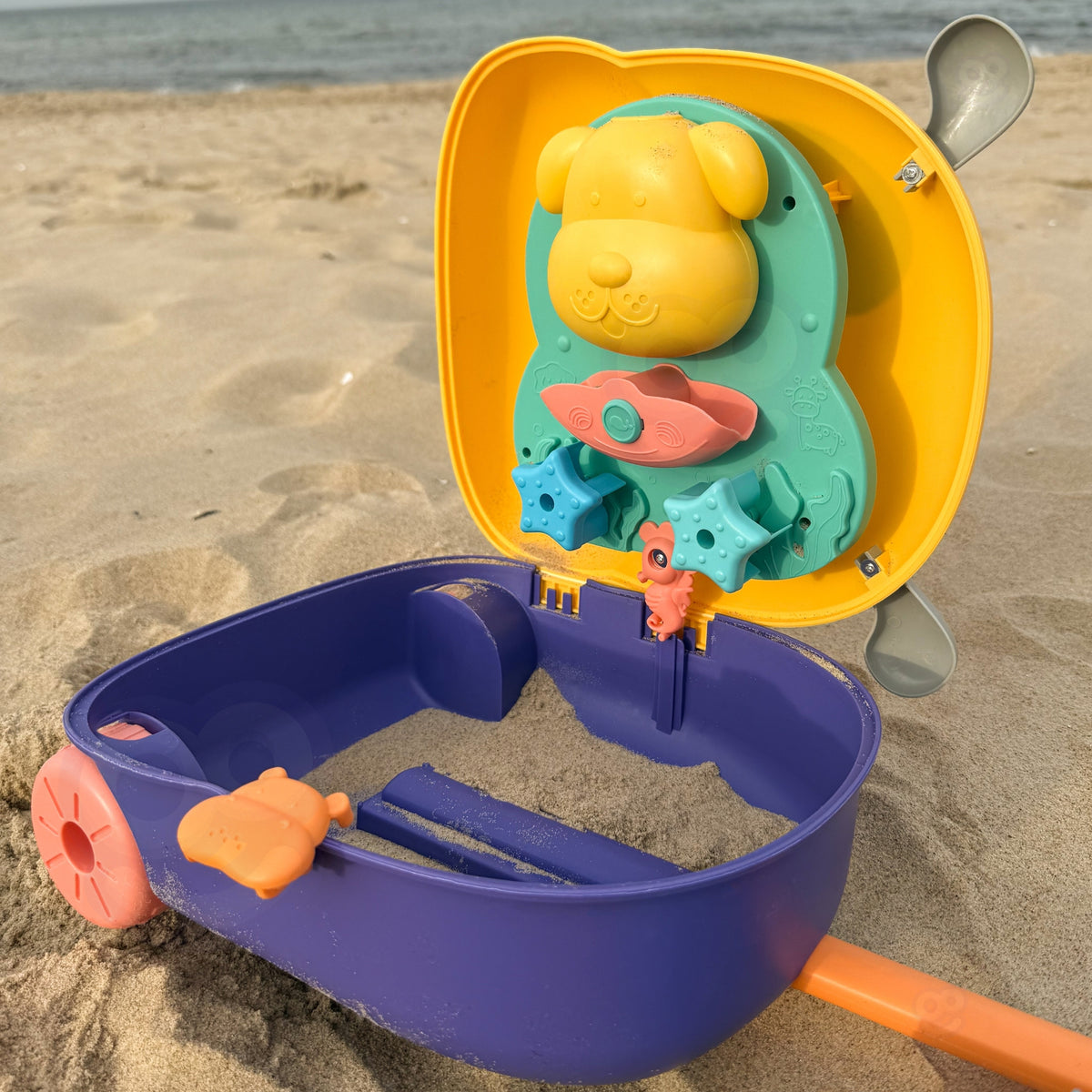 WOOPIE 3in1 smėlio ir vandens žaidimų rinkinys, šunelio lagaminas