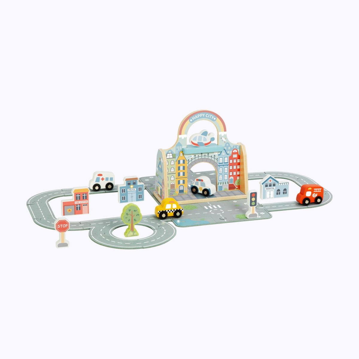 TOOKY TOY Mini miesto rinkinys kelionėms krepšelyje