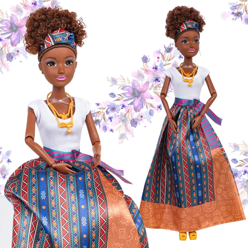 WOOPIE ROYAL Lili Lėlė Mulato su Elegantišku Suknelė 33 cm