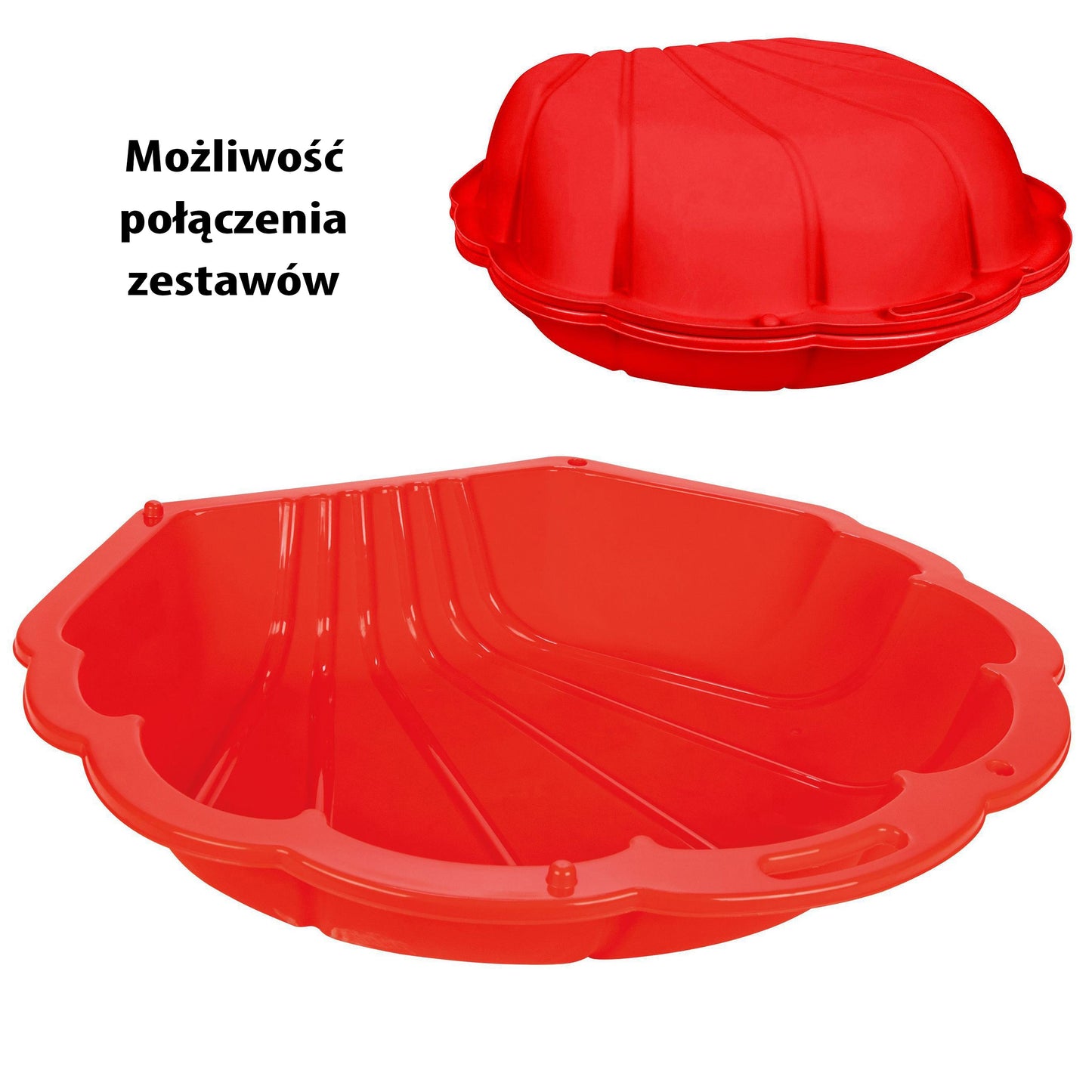 WOOPIE Kriauklės Formos Smėlio Dėžė ir Baseinas 3in1 Raudona
