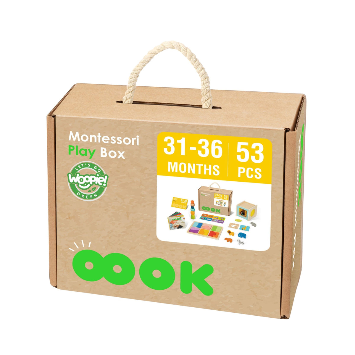 WOOPIE GREEN Montessori Lavinamoji Dėžutė 7in1 Vaikams 31-36 Mėn. FSC