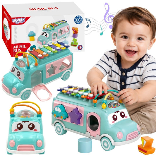 WOOPIE BABY Muzikinė mašinėlė rūšiuoklė su cimbolais, žalia