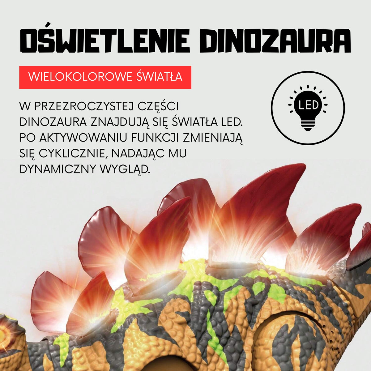 WOOPIE Radijo bangomis valdomas Dinozauras Stegozauras
