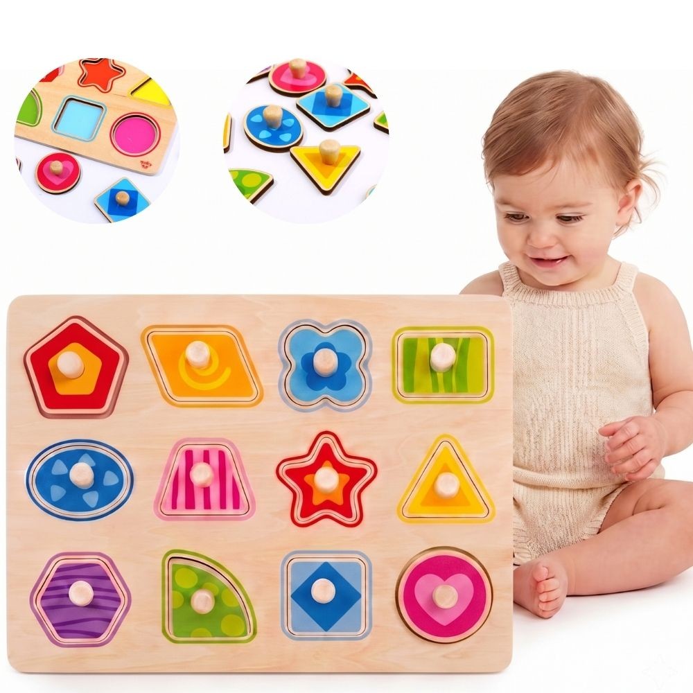TOOKY TOY Montessori formų dėlionė su rankenėlėmis, 15 d.
