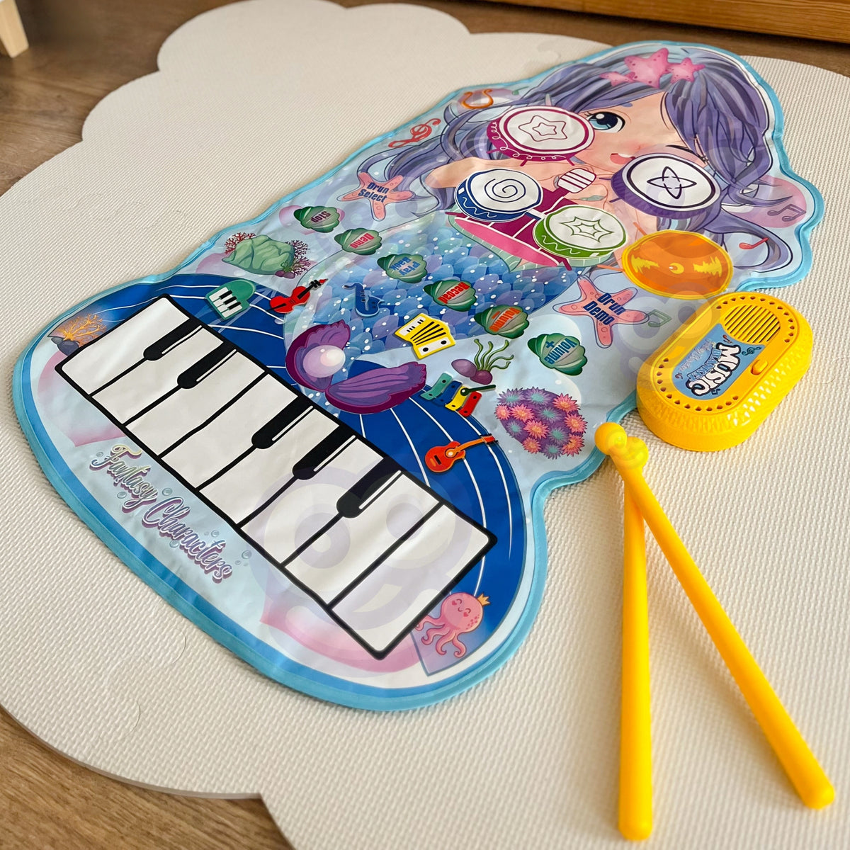 WOOPIE Muzikinis Kilimėlis Undinėlė 2 in 1 Pianinas ir Būgnai
