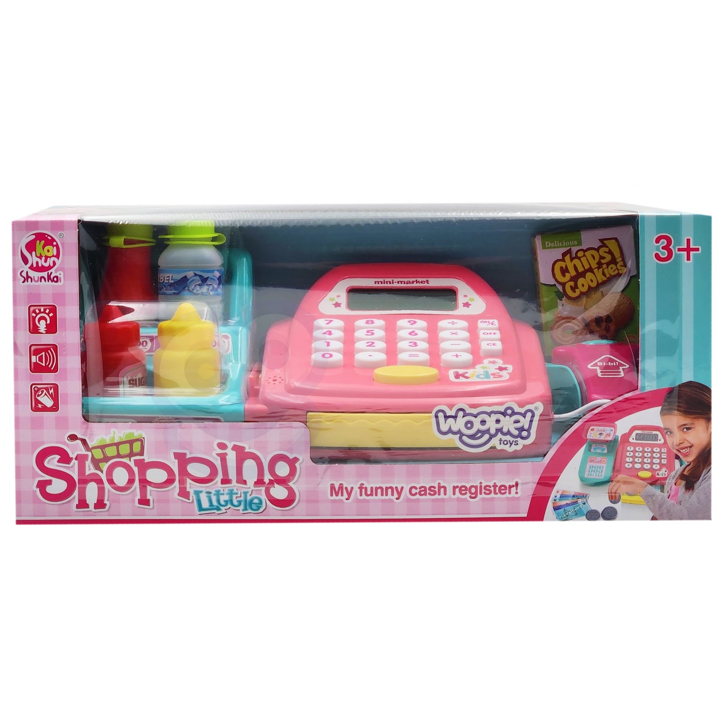 WOOPIE kasos aparatas su lentyna ir priedais, rožinis – vaizdas 5