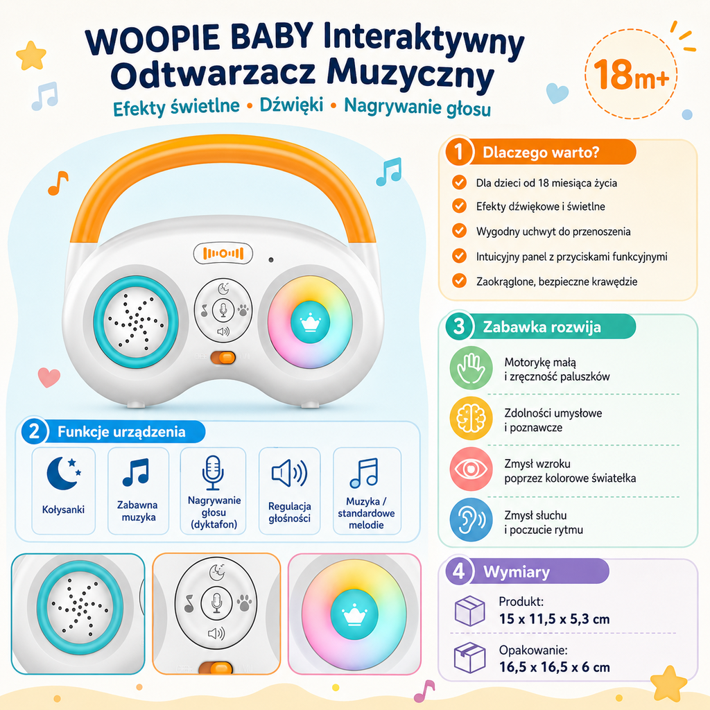 WOOPIE BABY Interaktyvus muzikinis žaislas kūdikiams