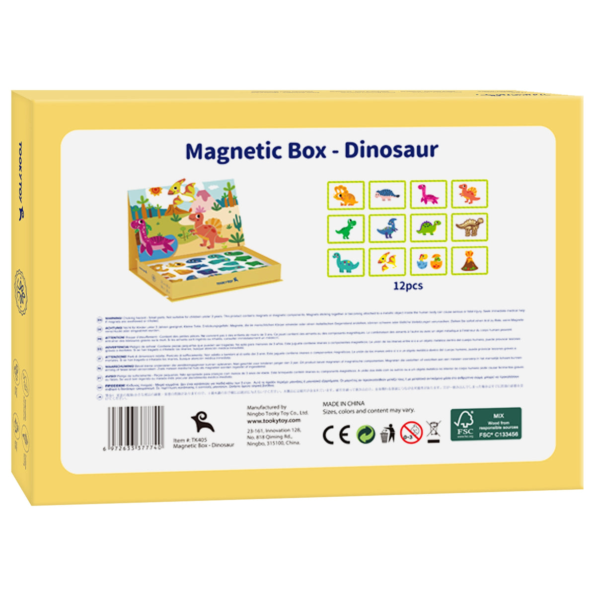 TOOKY TOY Magnetinė dėlionė Dinozaurai vaikams