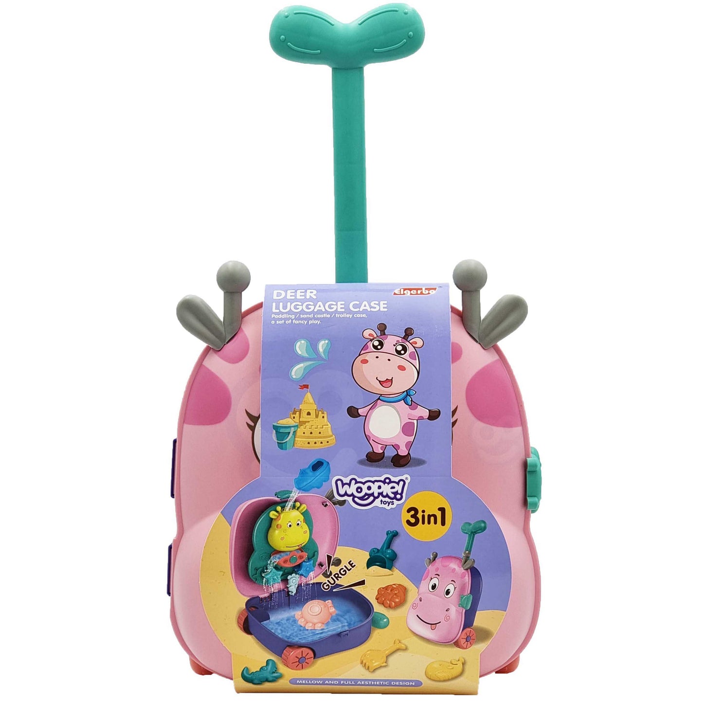 WOOPIE 3in1 smėlio ir vandens žaislų rinkinys lagamine „Elniuukas“ – žaidimas su vandeniu – vaizdas 3