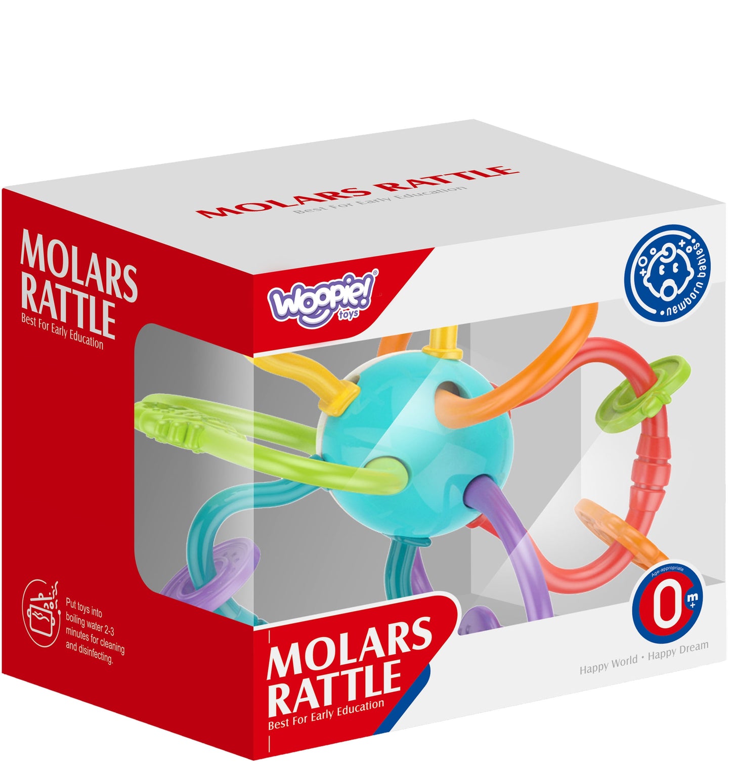 WOOPIE BABY Sensorinis žaislas 2in1: Barškutis ir kramtukas – vaizdas 7