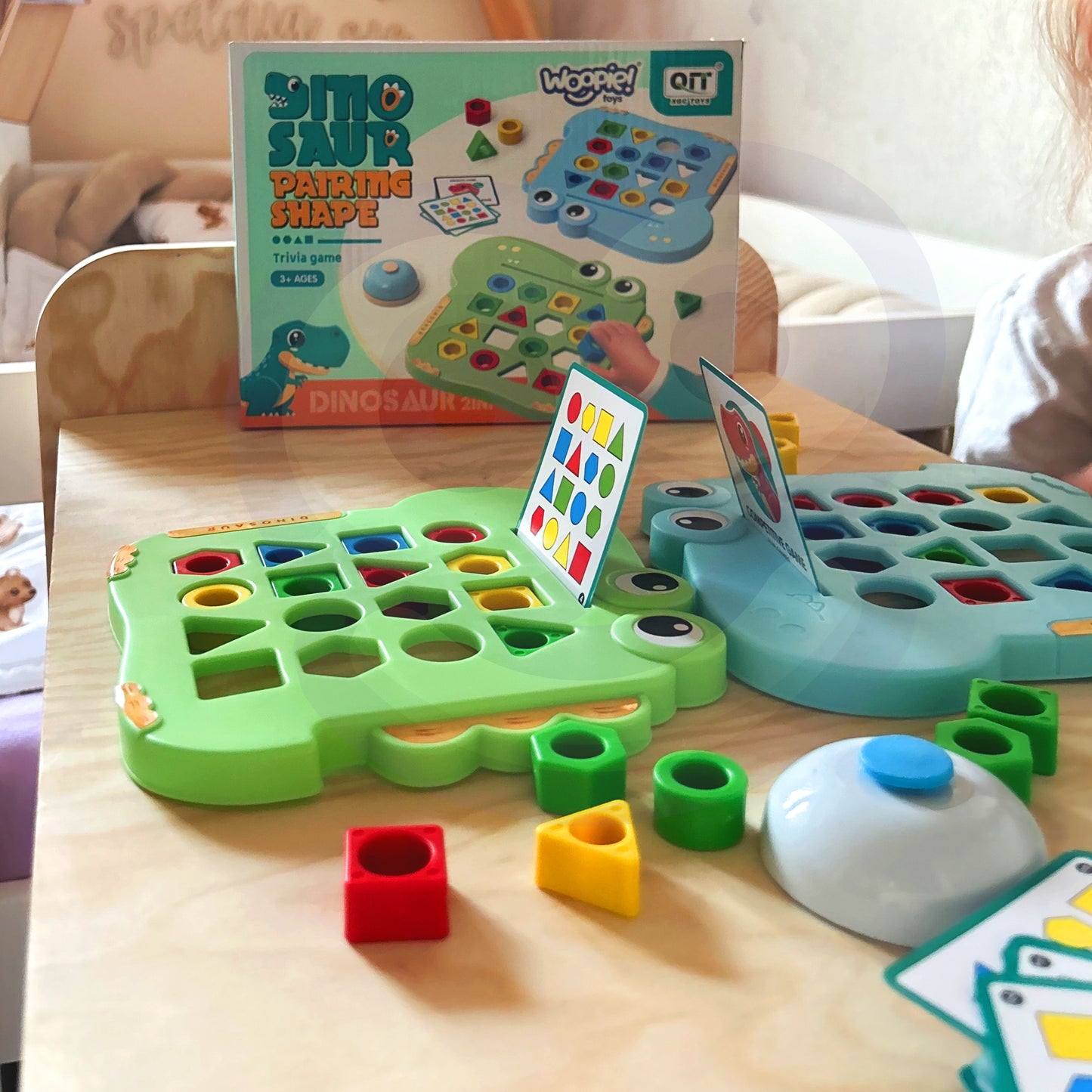 WOOPIE Montessori Dinozaurų Dėlionė – formų ir spalvų žaidimas vaikams