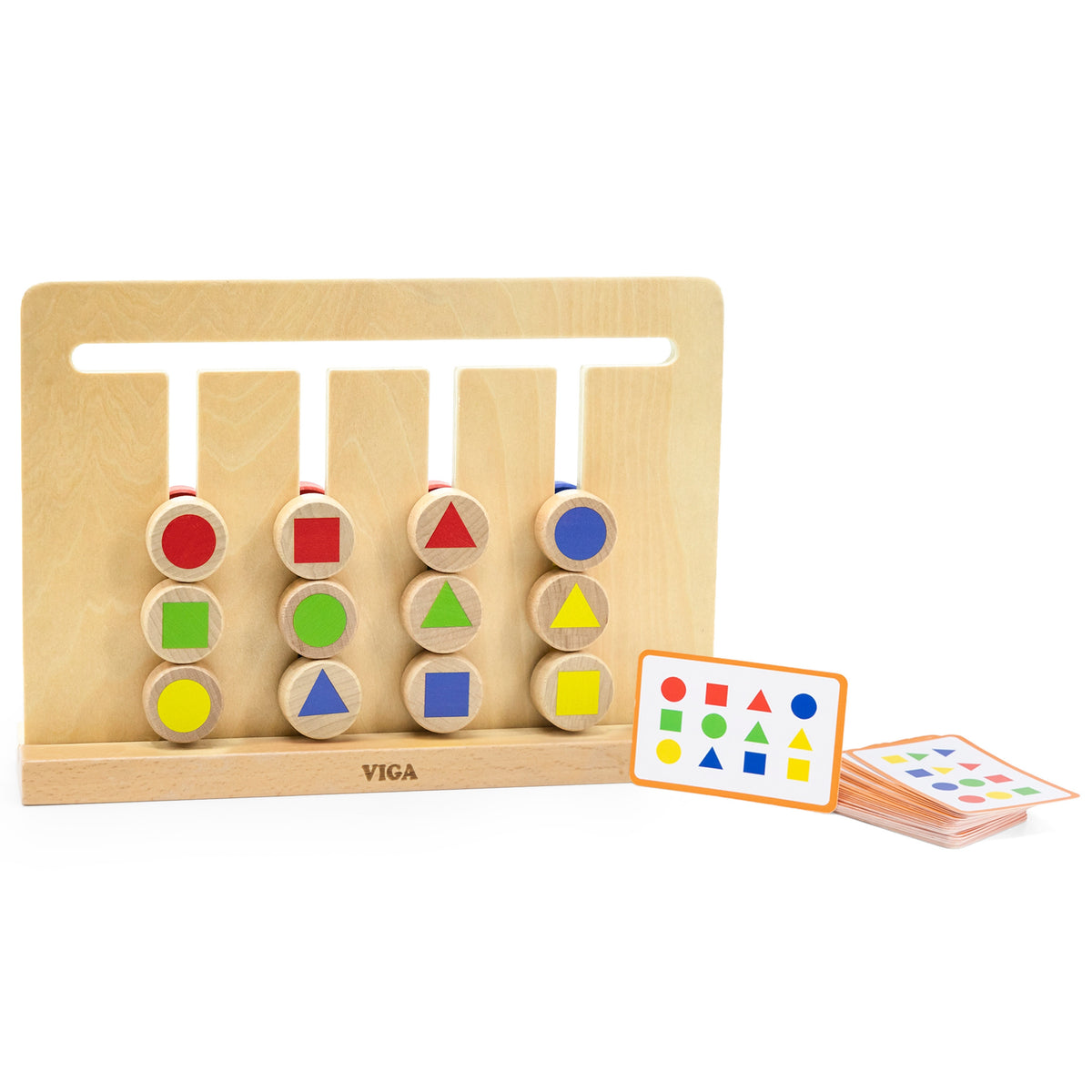 VIGA Montessori spalvų ir formų dėlionė vaikams nuo 3 m.