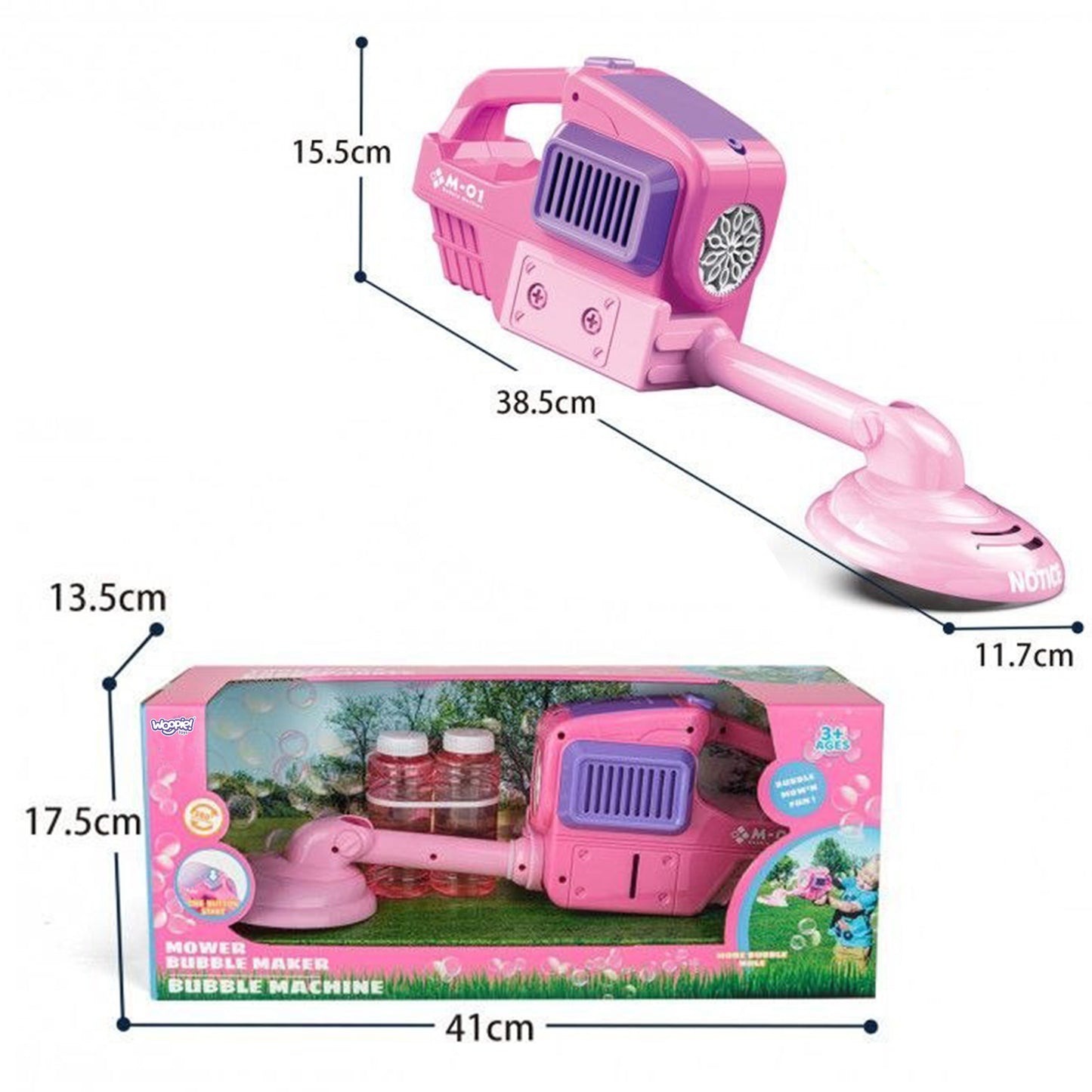 WOOPIE Stumiama vejapjovė – muilo burbulų mašina, mėlyna – vaizdas 3