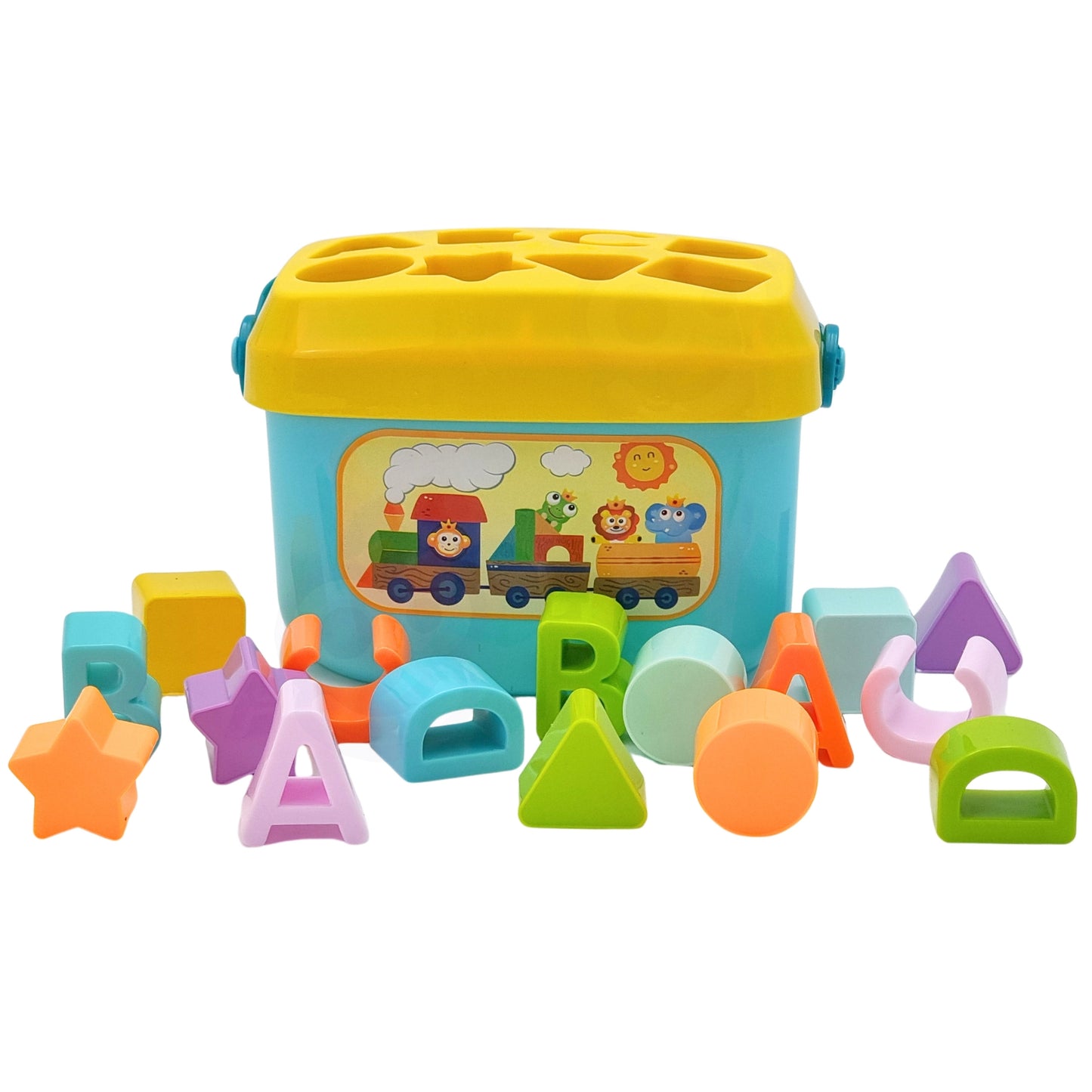 WOOPIE BABY Rūšiuoklė 2in1 Dėžutė-lagaminėlis Abėcėlės ir formų mokymui – vaizdas 2