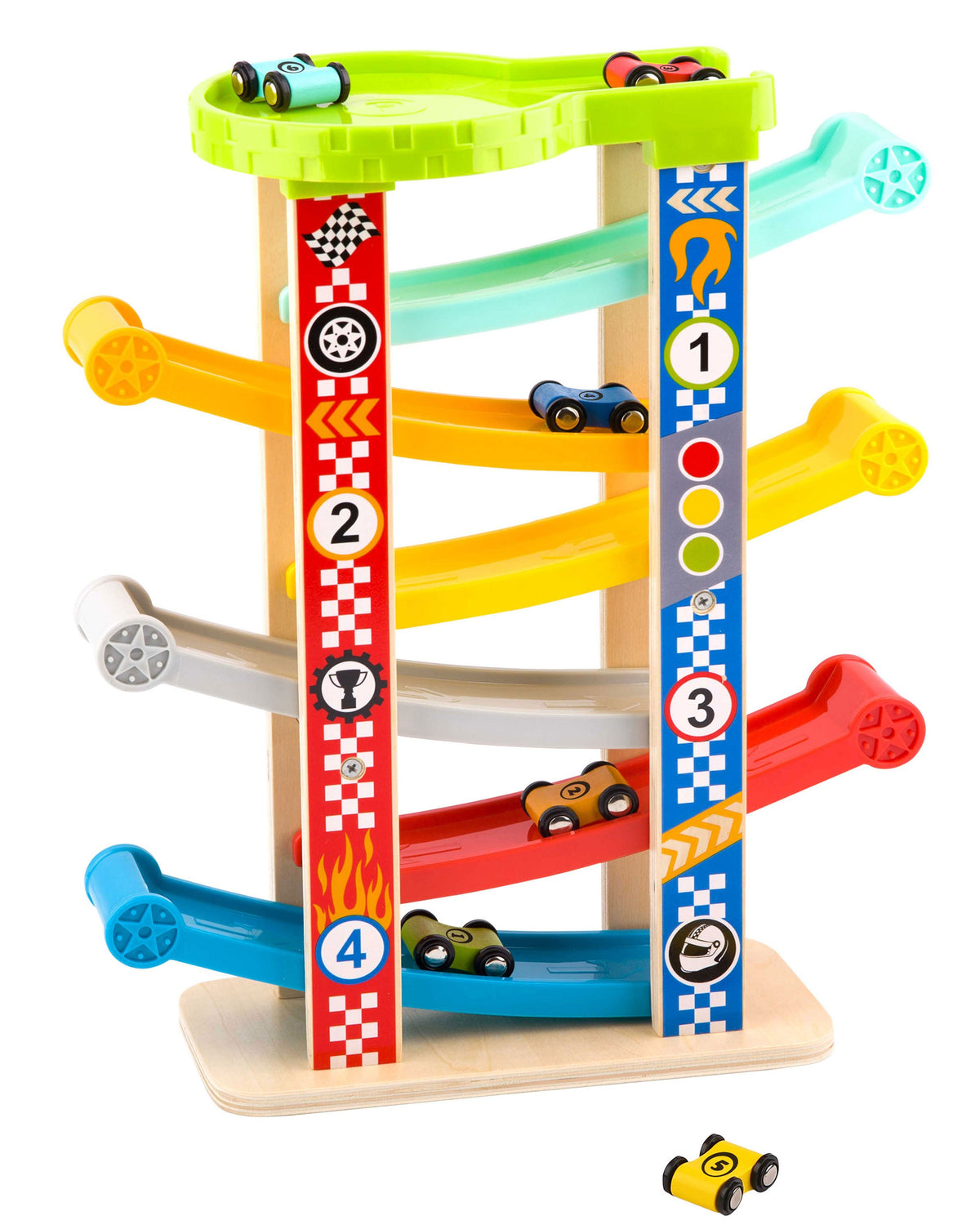 TOOKY TOY Spalvotas trasos kaskadinis takelis mašinėlėms