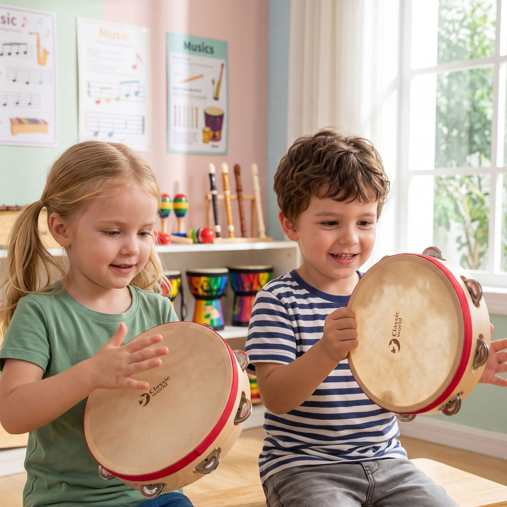 CLASSIC WORLD Medinis Muzikinis Tamburinas 25 cm Vaikams