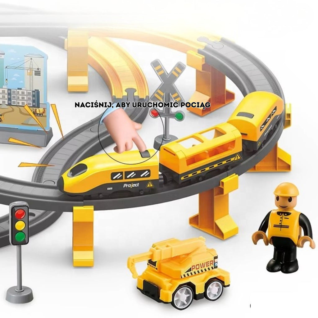WOOPIE Elektrinis Statybininkų Traukinio Rinkinys 92 dalys