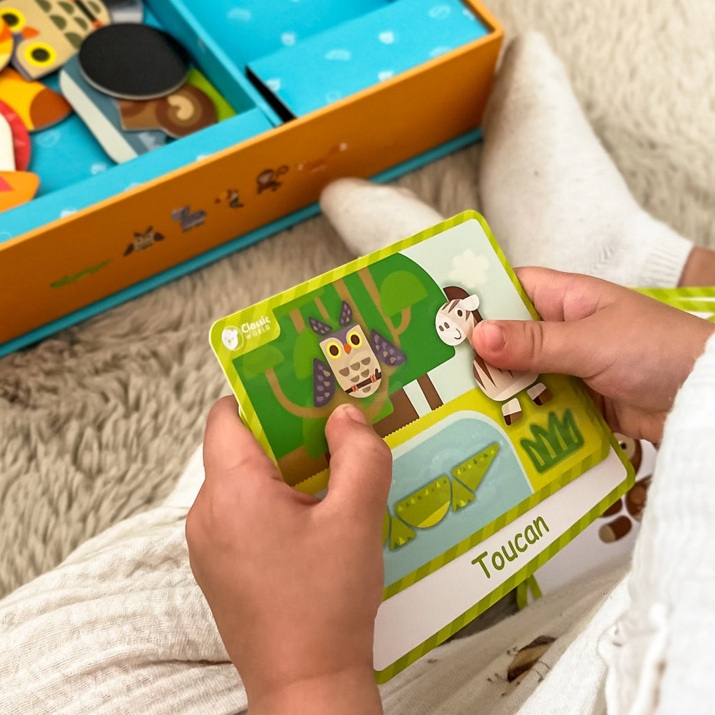 CLASSIC WORLD Magnetinė dėlionė Gyvūnai 60 detalių atminties žaidimas