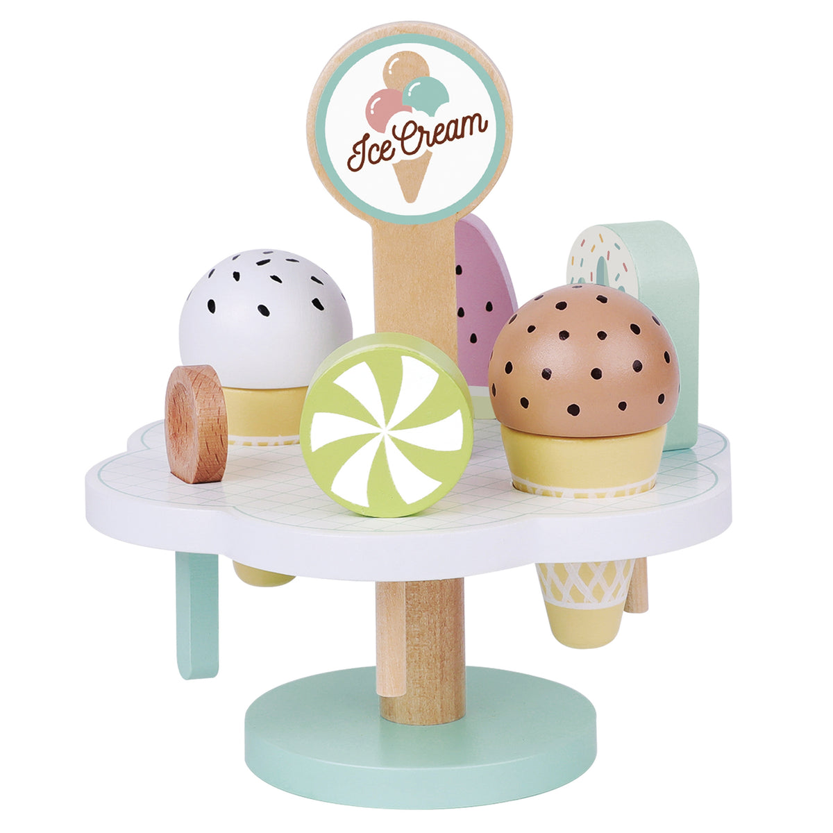 TOOKY TOY Medinis magnetinis ledų rinkinys su stovu