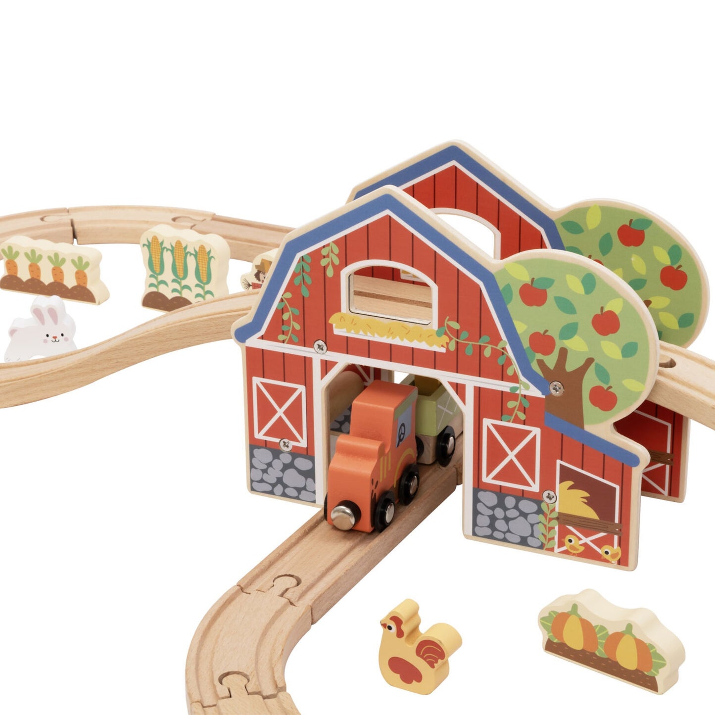 TOOKY TOY Medinis Ūkio Traukinio Rinkinys 48 detalės