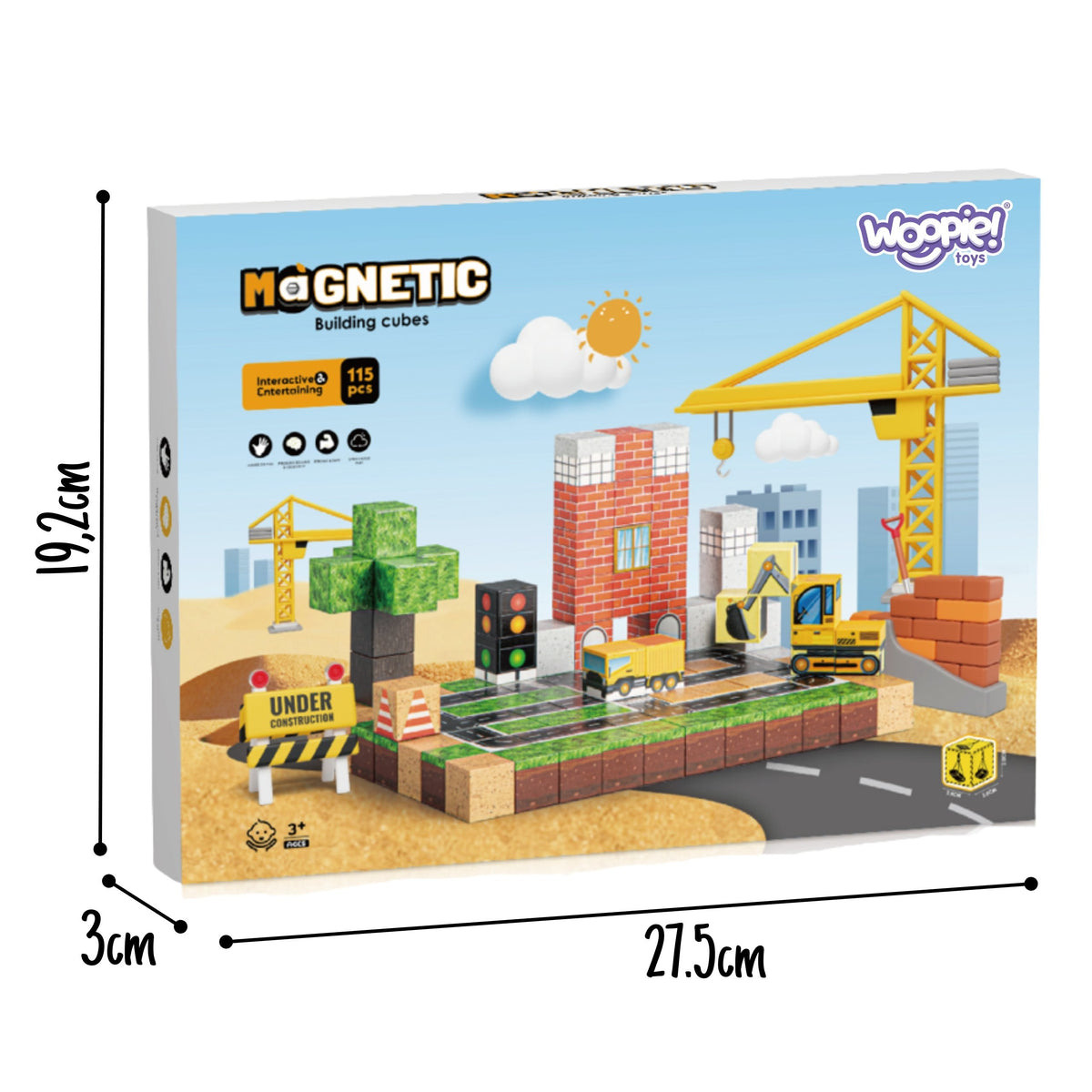 WOOPIE magnetinis statybų aikštelės konstruktorius 115 dalių