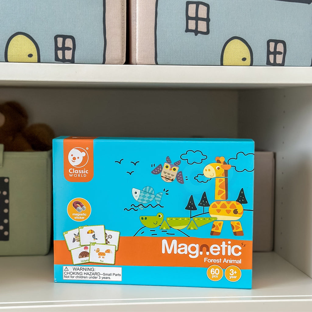 CLASSIC WORLD Magnetinė dėlionė Gyvūnai 60 detalių atminties žaidimas
