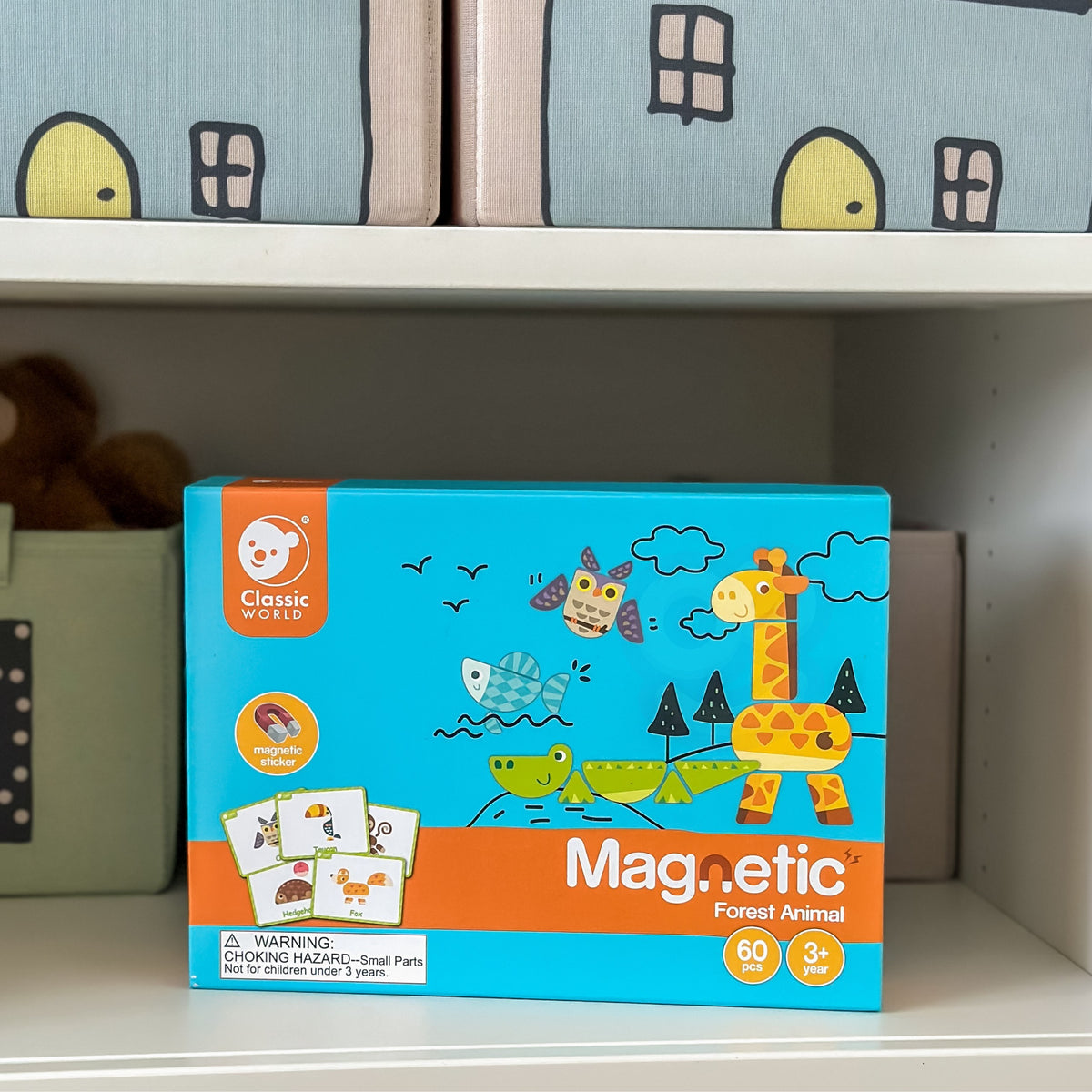 CLASSIC WORLD Magnetinė dėlionė Gyvūnai 60 detalių atminties žaidimas