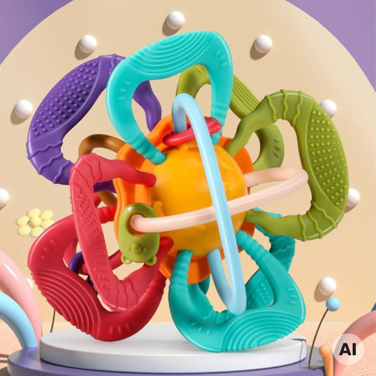 WOOPIE BABY Sensorinis Kamuoliukas Kramtukas Kūdikiams