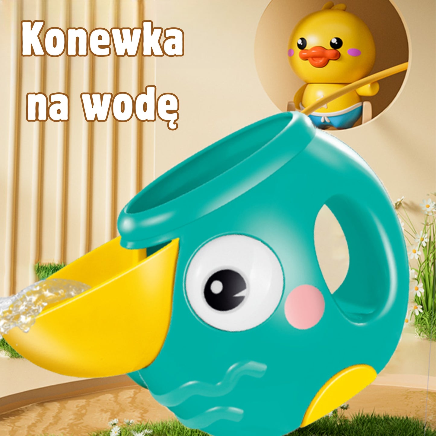 WOOPIE BABY Žirafos vonios žaislas su siurbtuku ir piltuvėliu