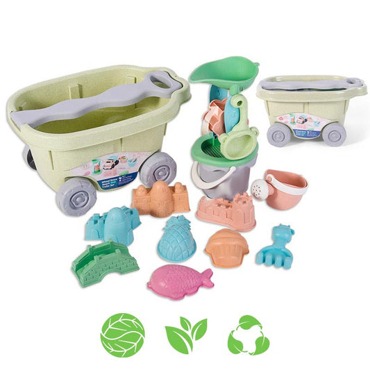 WOOPIE GREEN Smėlio žaislų rinkinys su vežimėliu, 13 dalių – pagrindinis vaizdas