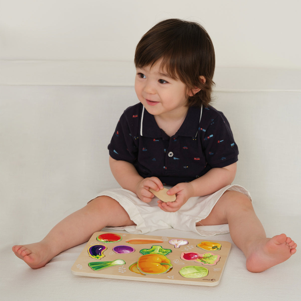 CLASSIC WORLD Medinė Montessori Daržovių Dėlionė vaikams