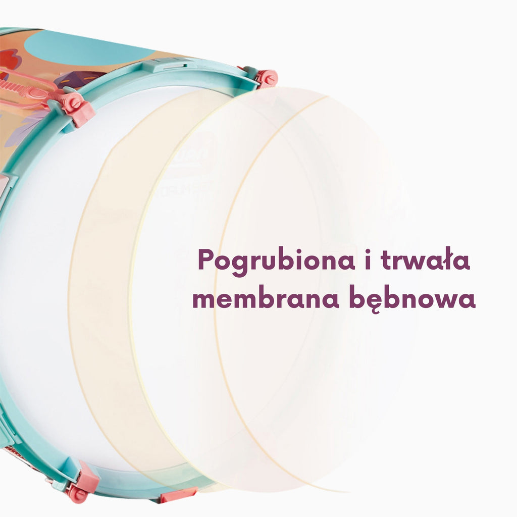 WOOPIE Vaikiškas Būgnų Komplektas 5 Būgnai + Cimbolos + Gyvūnų Kėdutė