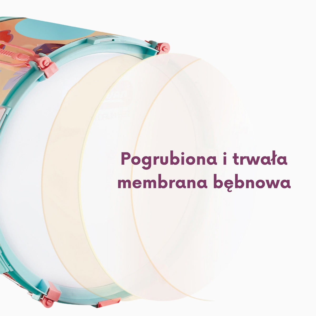 WOOPIE Vaikiškas Būgnų Komplektas 5 Būgnai + Cimbolos + Gyvūnų Kėdutė