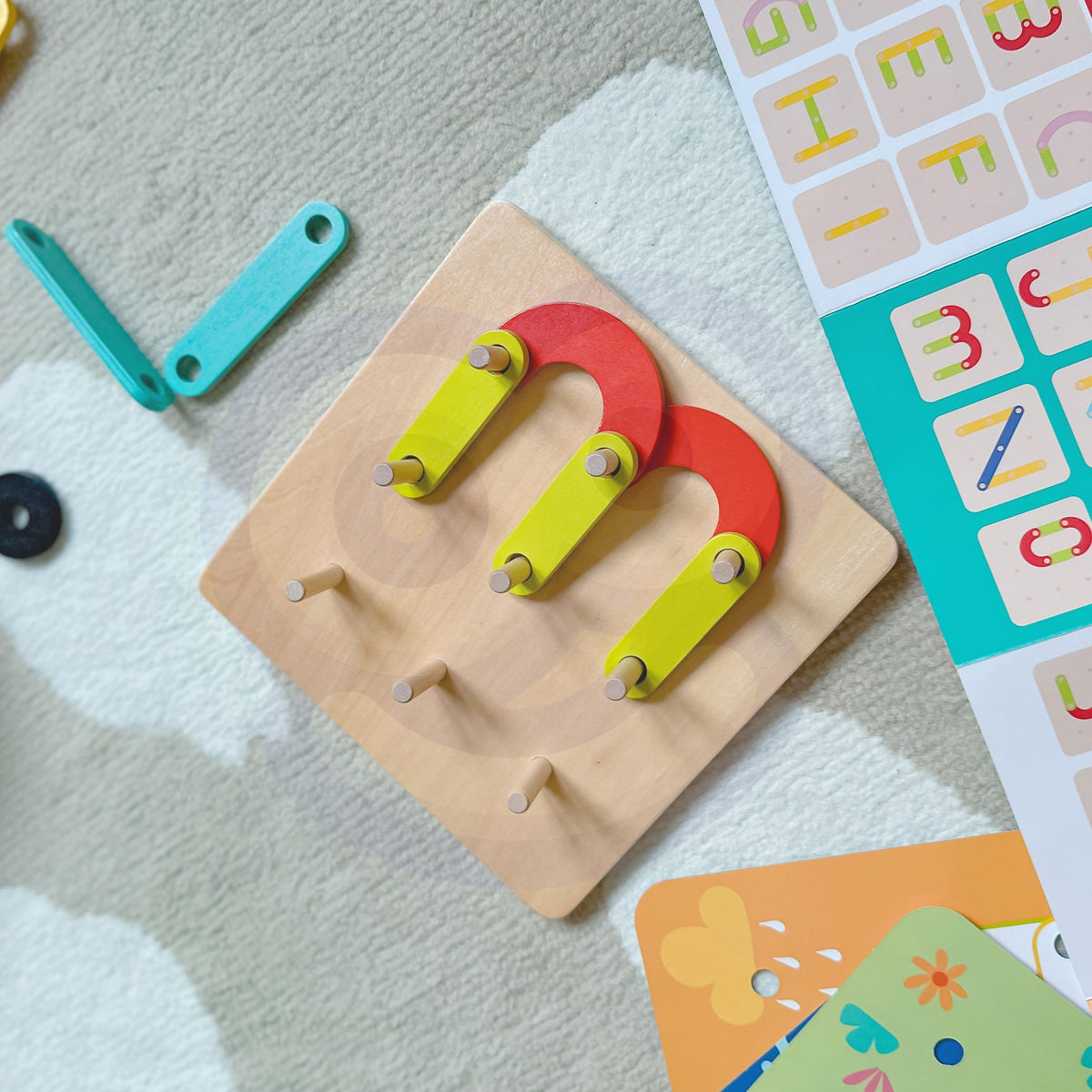 TOOKY TOY Medinė Mozaika su Karoliukais Gyvūnų Raštai 30 el.